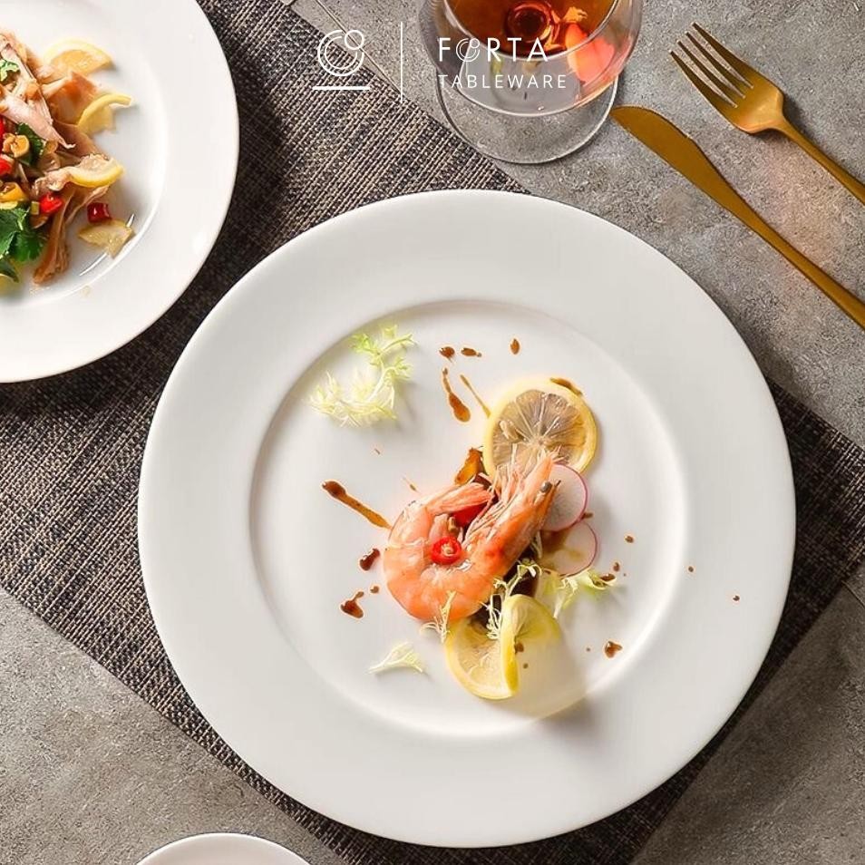 (Terbaru) FORTA Dinner Plate Hotel ( SET 3 PCS ) / Piring Ceper Keramik / Round Plate Putih (Terlari