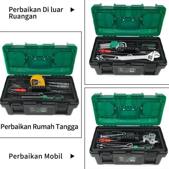 ISKU Tool Box Besar Plastik 14 15 17 18 19 20 Inch Bahan Pp Tools Box Kotak Peralatan Besi /Tool Box
