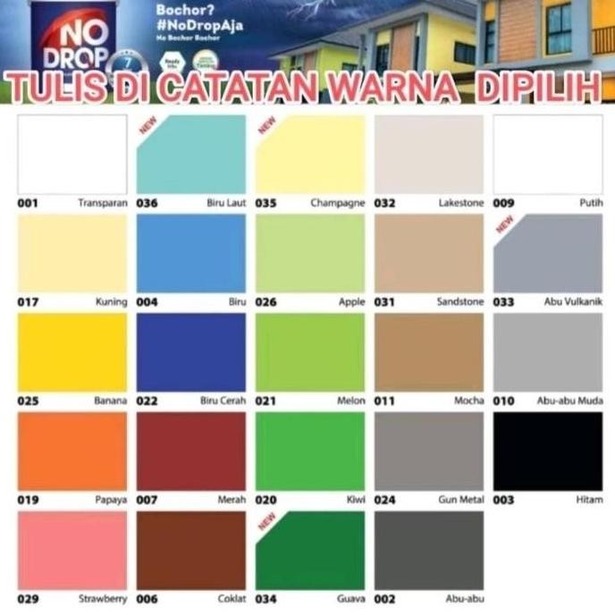 No drop cat pelapis anti bocor 1kg,,cat pelapis anti bocor No drop Warna lengkap 1kg,Nodrop cat anti