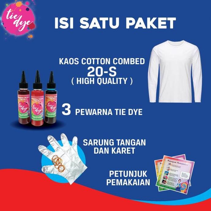 ready  Tie Dye Kit Kaos Lengan Panjang 20s Pria dan Wanita