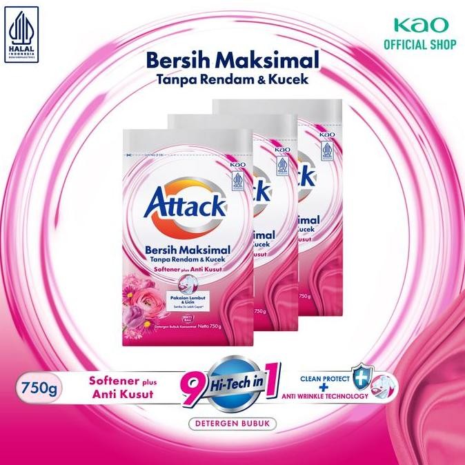 NEW - Attack Plus Softener 70gr Triplepack - Deterjen Bubuk