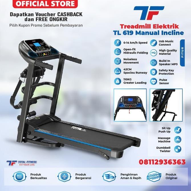 Treadmill Elektrik Tl 619 Total Fitness Kode 5553