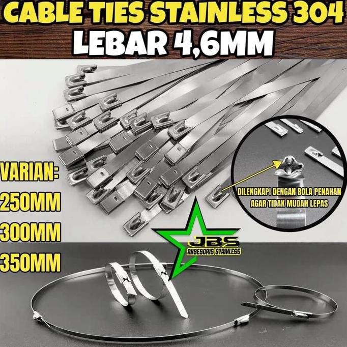 

paling diminati] KABEL TIES LEBAR 4,6MM STAINLESS 304 PANJANG 25/30/35CM TALI PENGIKAT