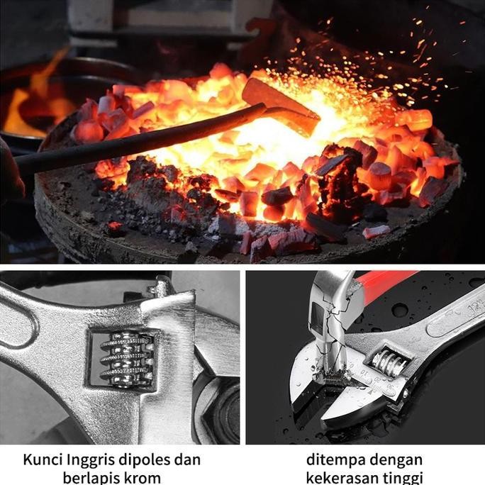 IskuKunci Inggris 8"-12'' / Tools- Alat Perkakas Adjustable Wrench Logam