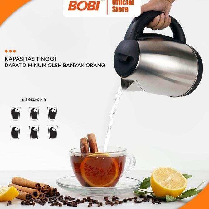 Teko Listrik Kettle Pemanas Air Panas Stainless 2 Liter Electric Elektrik Termos Kabel Wadah