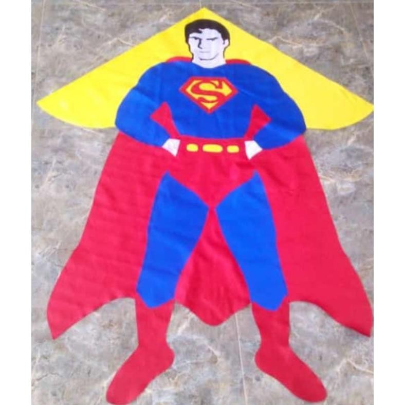 D-54 Jg-8 Layangan Kain Karakter / Layangan Hias / Layangan Superman Premium