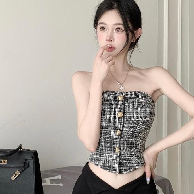 TANK TOP TWEED ATASAN WANITA BEBE TANKTOP  MX185 AM