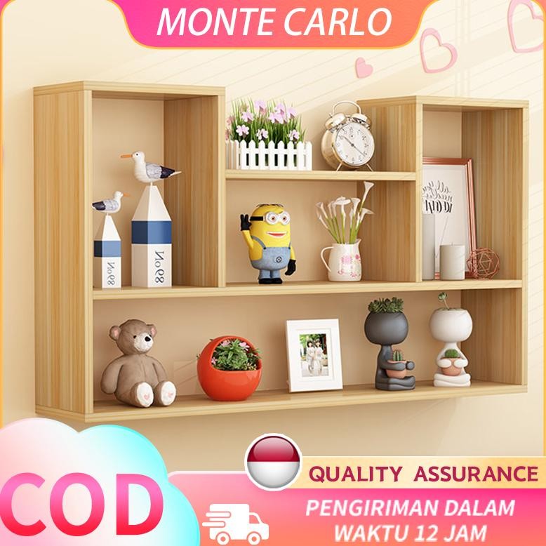 [Promo] Rak Dinding L & U Shape-Rak Dinding Kayu 4 Partisi-Rak Buku  Free Ongkir