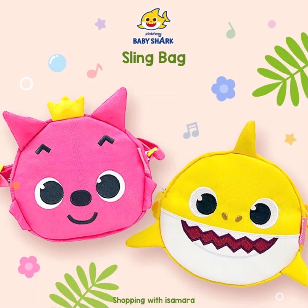 Pinkfong Baby Shark Sling Bag / Tas Selempang Anak