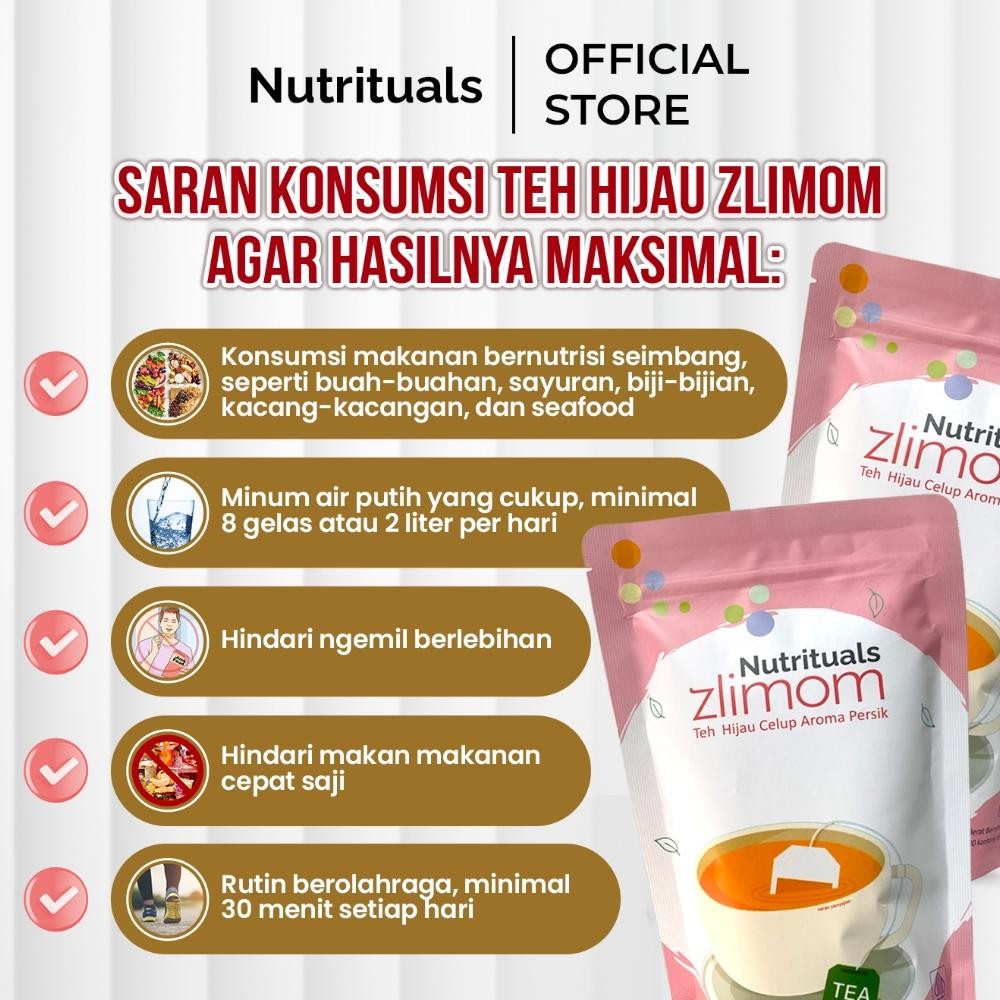 

Nutrituals Zlimom Teh Hijau Celup Aroma Persik 30 Kantong Teh Opsimom