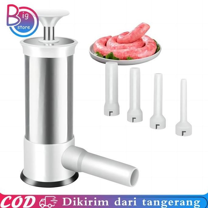 4 Corong Sausage Maker 304 Stainess Alat Pencetak Sosis Manual Alat Pembuat Sosis Manual Alat Suntik