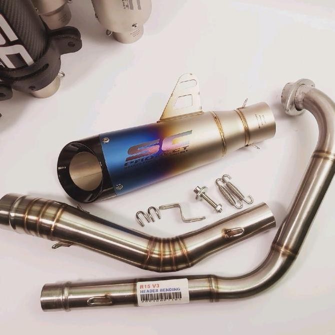 KNALPOT IMPORT SC PROJECT S1 HD BLUE UNTUK BYSON, R15 V2 V3 V4 MT 15 VIXION XABRE MEGA PRO GLPRO TIG