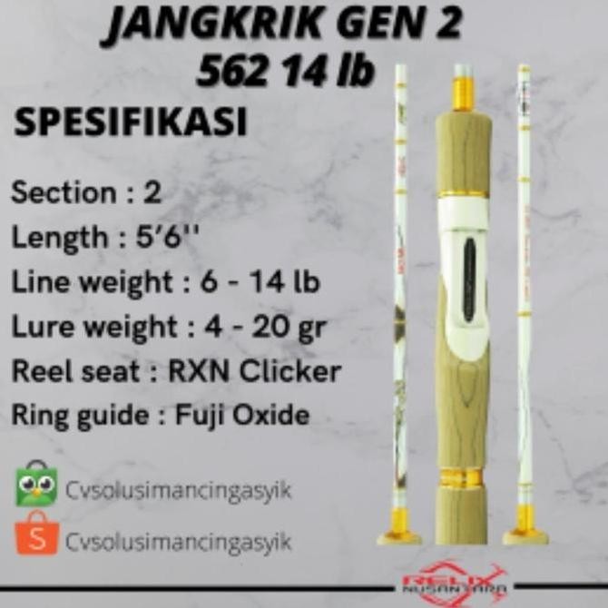 Relix Nusantara Joran Jangkrik 562 14 lb MLGen 2 Original