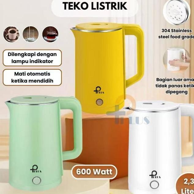 Teko Listrik 2.3 Liter Full Stainless Steel Pemanas Air Electric Kettle 600 Watt Teko Listrik Pemasa