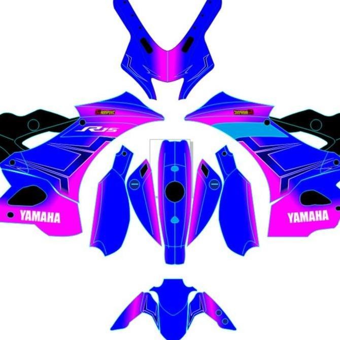 Decal Yamaha R15 v4 Stiker r15 Gradasi Biru Pink Full Body Original