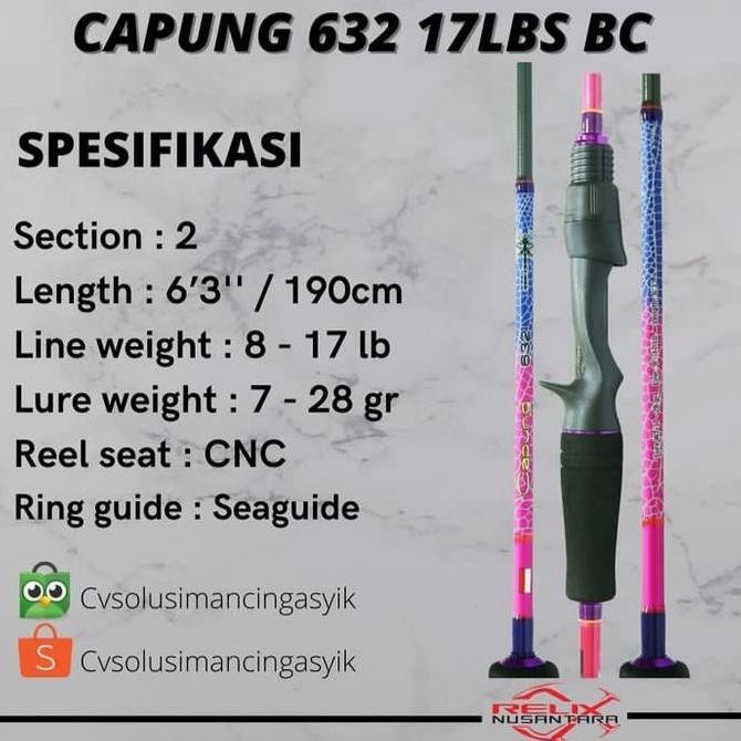 Joran Capung 632 17 lb BC Relix Nusantara Original