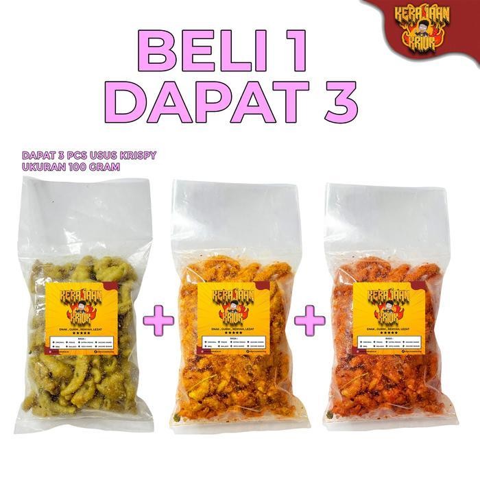 

LS KERAJAAN KRIUK - BELI 1 DAPAT 3 USUS AYAM CRISPY GURIH PEDAS DAUN JERUK CEMILAN 100 GRAM BUMBU MELIMPAH Food Snack Keripik Camilan Makanan
