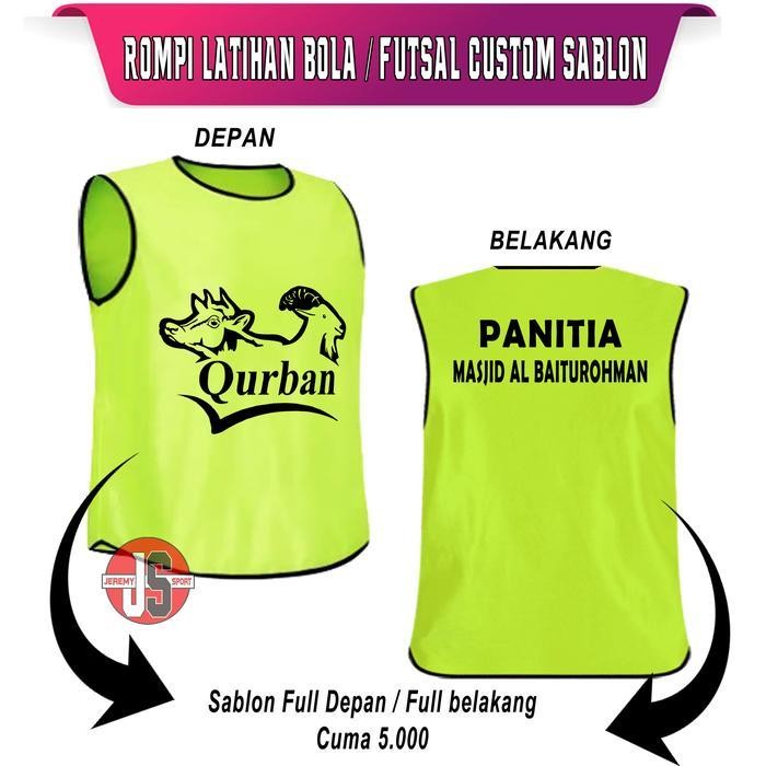 FS Rompi Bola - Rompi Futsal Plus Sablon 1 Warna