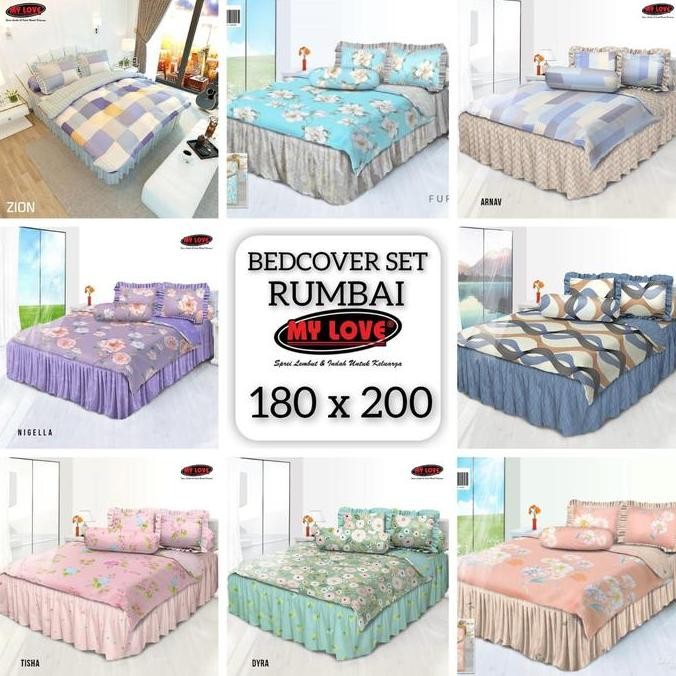 PROMO - My Love - Bedcover Set Rumbai King 80x200 (Rumbai Topi) Mylove
