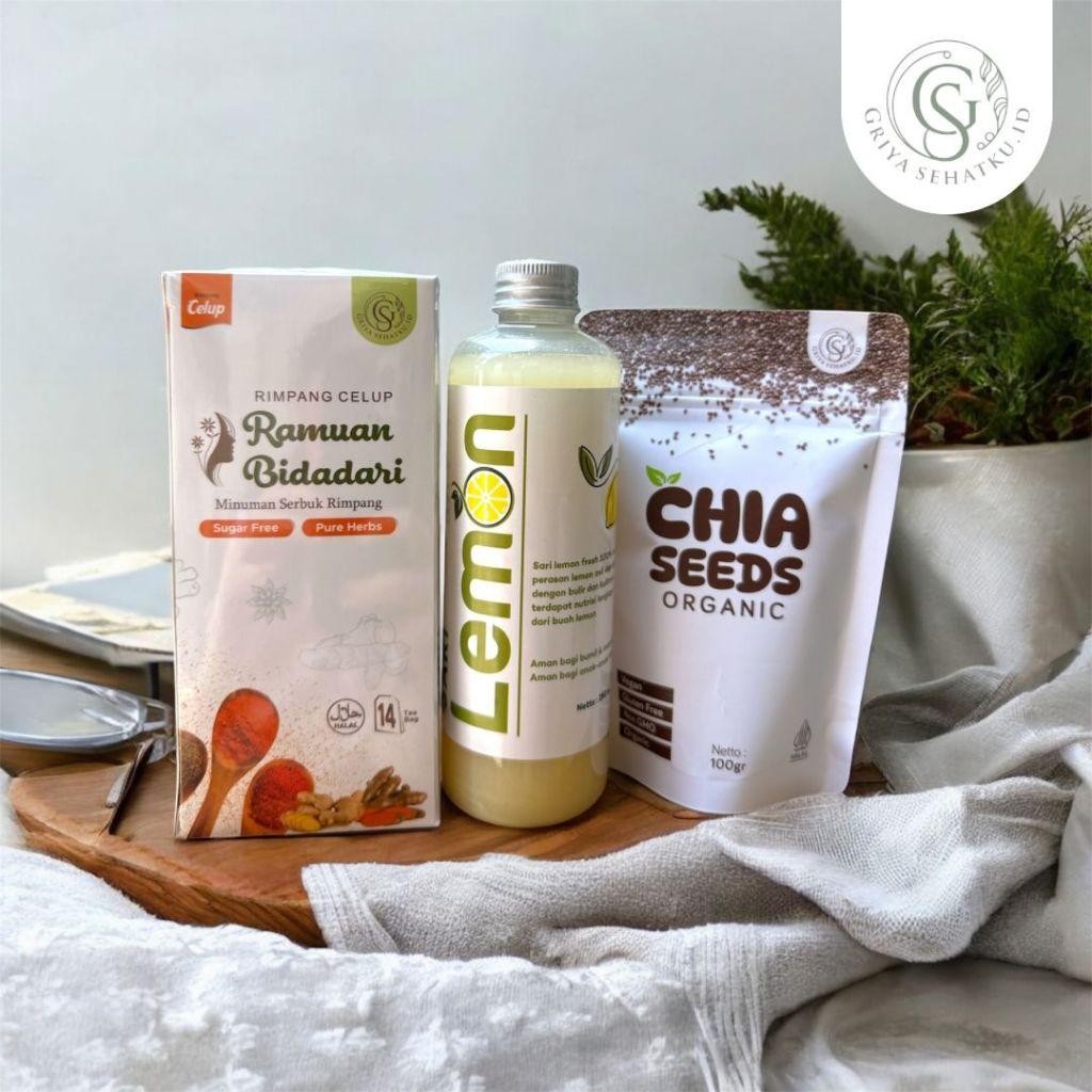 

LS Paket Peluntur Lemak | Ramuan Bidadari/Rimpang Booster | Sarilemon 250 ml | Chiaseed 100 gr |