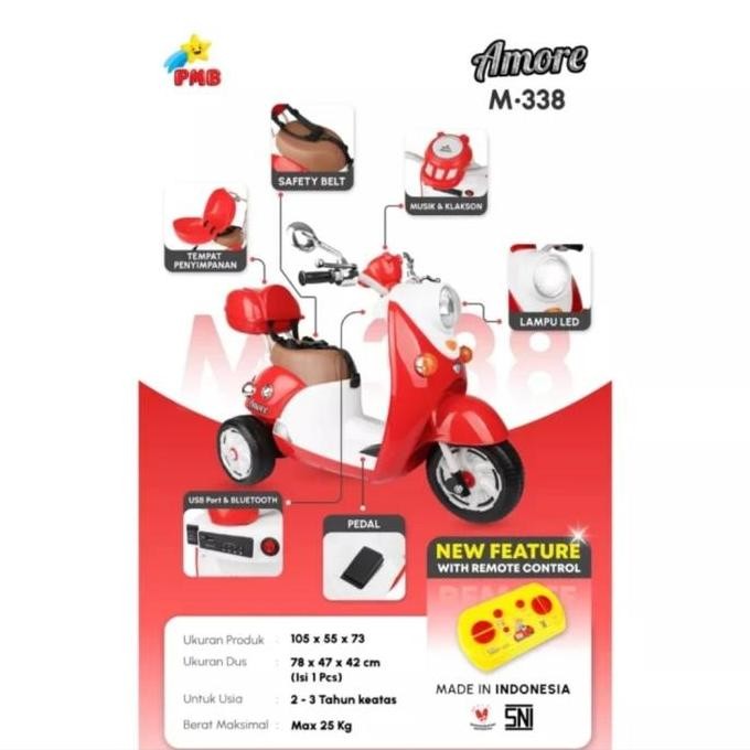 TERBARU - motor aki anak PMB M-8with remote