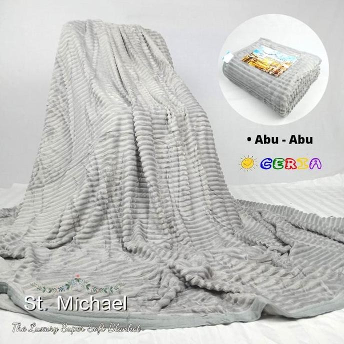 Selimut Tebal Jumbo Bulu Lembut Supersoft St.Michael 200x220 - Abu abu