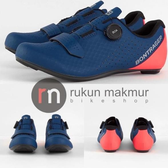 Promo Bontrager CIRCUIT Road Cycling Shoes Nautical Navy Radioactive Coral - Sepatu Sepeda Balap Roa