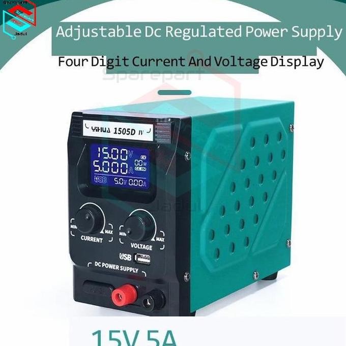 TERLARIS Power Supply Digital Yihua 1505D-IV USB Fast Charge 15V 5A 79164