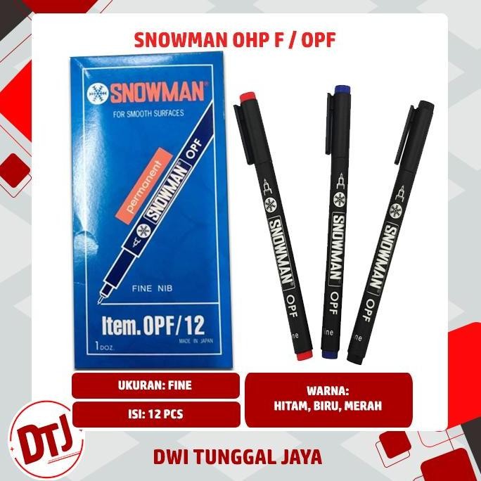 

Pen Snowman OHP (OPF/12) 0,5 mm Hitam / Biru / Merah