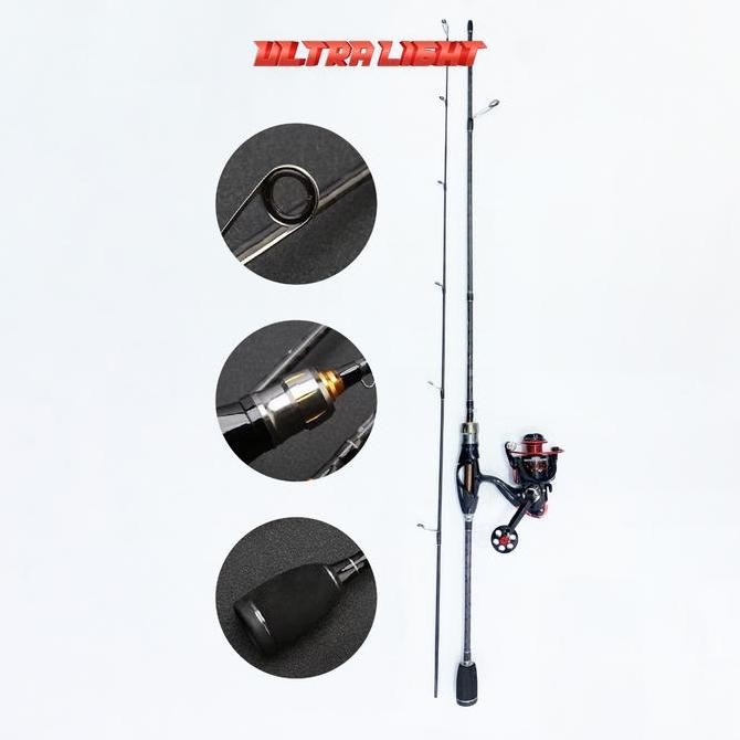 Pusat Alat Pancing - 1 Set Joran Pancing Lure Golden Spinning Action Light Joran Super Ringan Weight