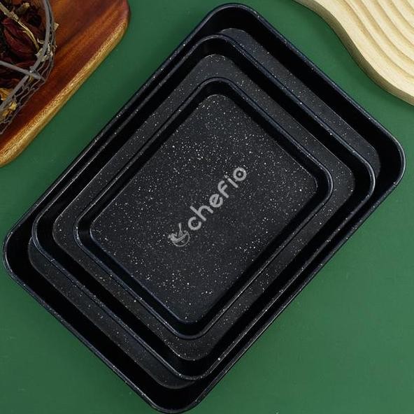 

Chefio Loyang Persegi Panjang Bla Marble Baking Tray Kue Kering