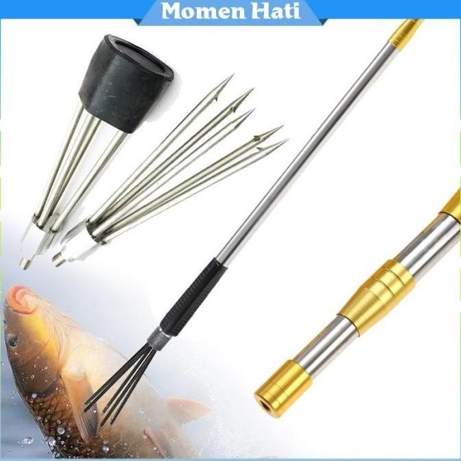 TOMBAK IKAN MATA 5 TOMBAK PANCING IKAN TONGKAT 2M BAJA TAHAN KARAT BERKUALITAS