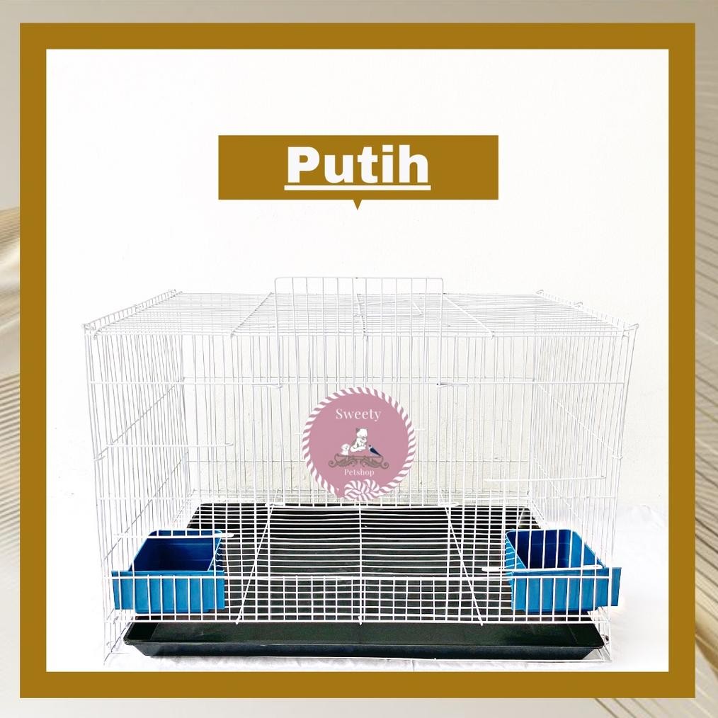 Ready_Stock_Cod Sangkar Umbaran Kotak Kandang Besi Lipat Ukuran Size M Medium Tebal Sangkar Hewan Bu