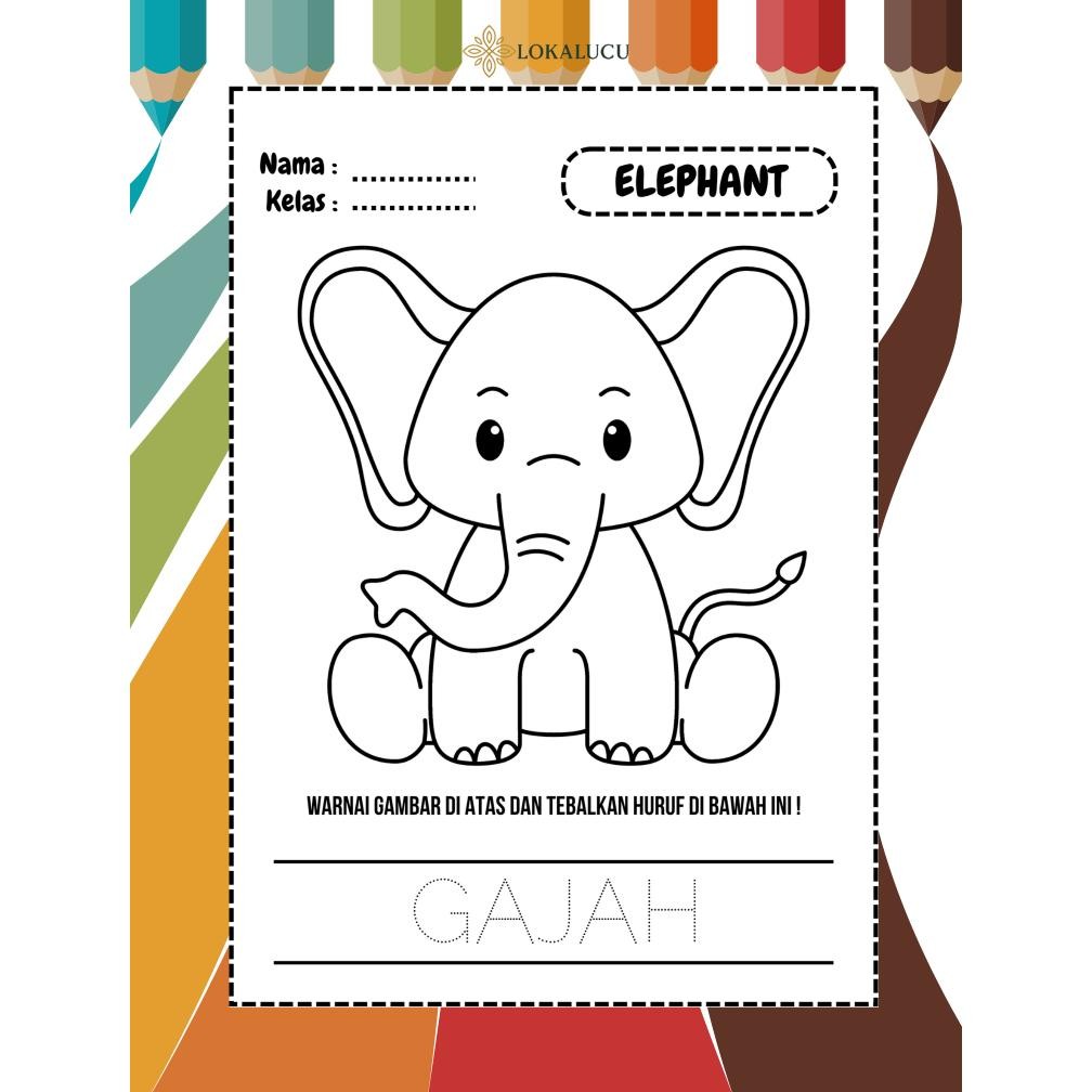 

50 Lembar Mewarnai Anak Lucu Gambar Edukatif & Seru HVS Tebal A5 Tema Hewan, Buah, Sayur, Benda Ready stock