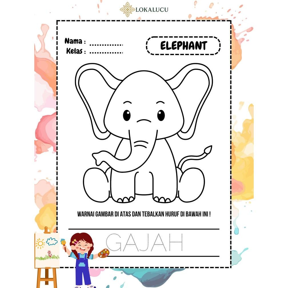 

50 Lembar Menggambar dan Mewarnai Anak Edukasi Visual Seru di Rumah Tema Buah Ready stock