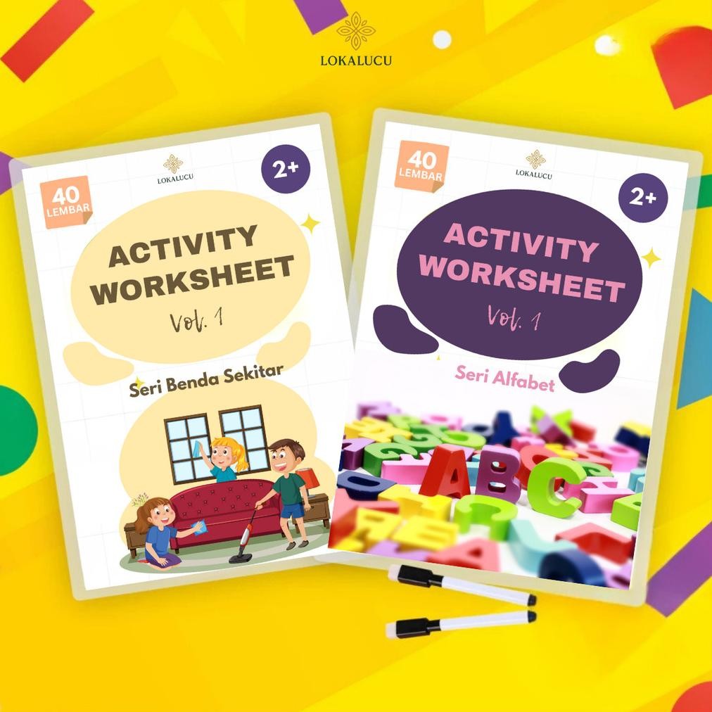 

Anak Belajar Seru dengan Buku Mewarnai & Worksheet A4 HVS Tebal Lengkap dengan Spidol dan Map Ready stock