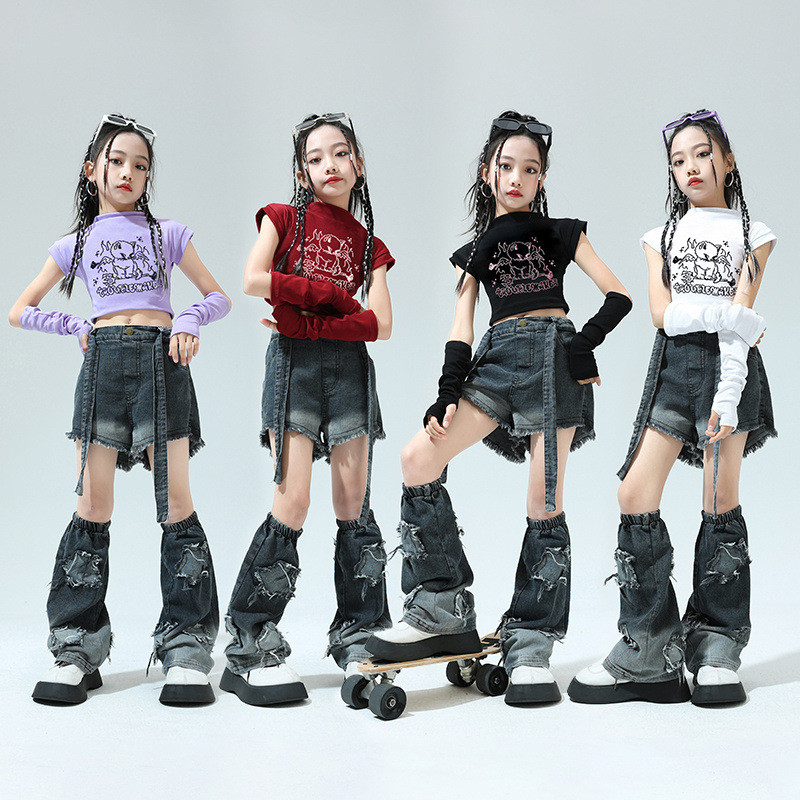 Jazz Dance Performance Costume jazz Women's team T Children's Dance Costume Street Dance Set for Kid