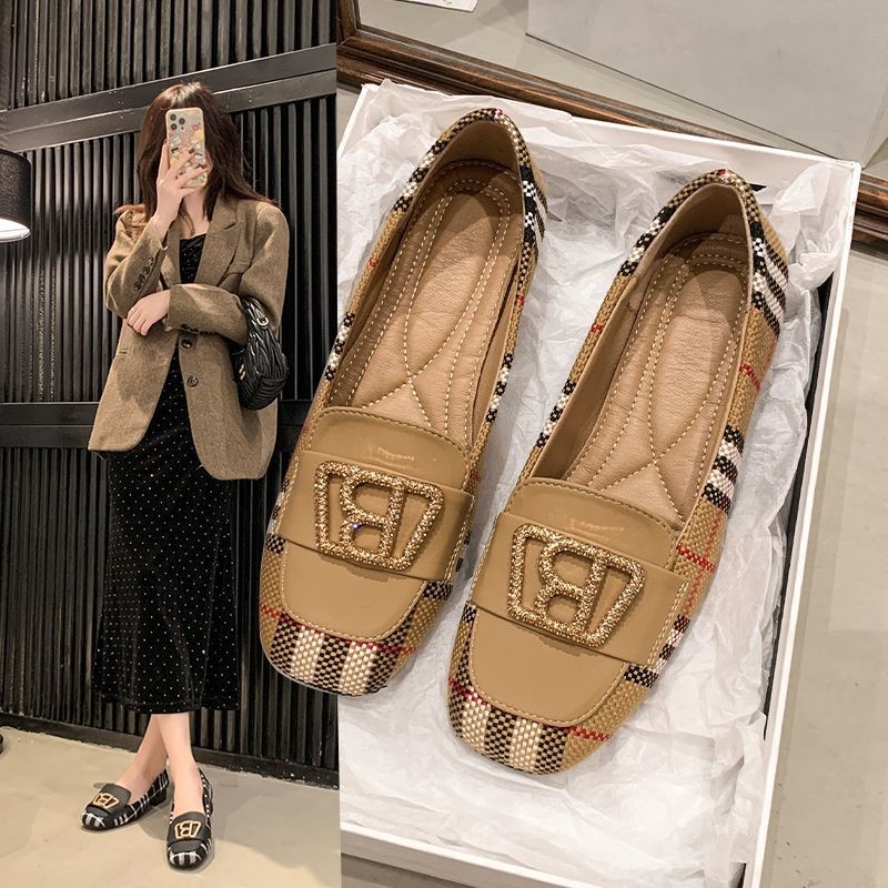 Sepatu Nelayan Gaya Chanel untuk Wanita, Loafers Santai Datar, Moccasins