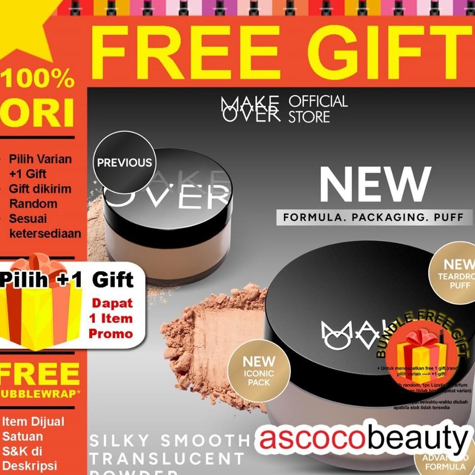 Make Over Silky Smooth Ed 2027 Translucent Powder Bedak Tabur Loose Transparan 35G Makeover