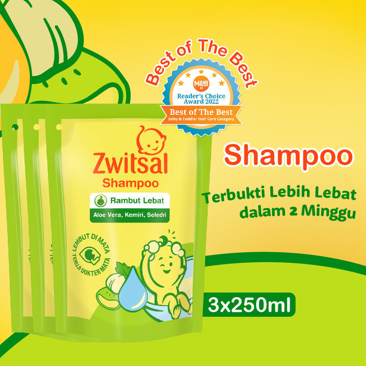 Zwitsal Sampo Bayi Aloe Vera, Kemiri & Seledri 250 mL x3 Triplepack
