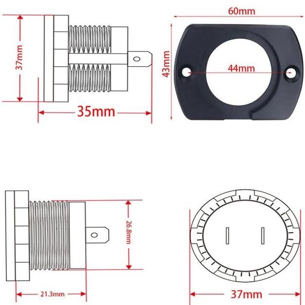 Voltmeter Digital Motor Mobil Display Led Volt Meter Gauge Dc 12 Volt