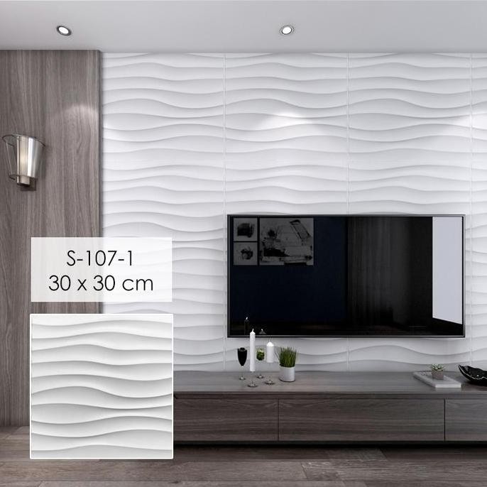 Wall Panel 3D Dinding Ornamen Bahan PVC Bisa Dibersihkan Motif Timbul
