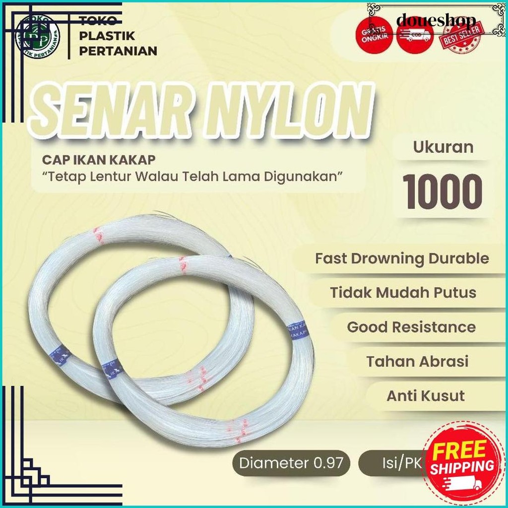 Senar Cap Ikan Kakap  Ukuran 1000 (70)  Per Roll /Tali Senar Pancing / Senar Layangan Terlaris
