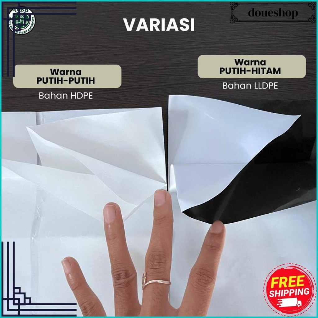 Polybag Putih 40 X 40 Isi 50 Lembar - Polybag Putih / Putih-Hitam Termurah Banget