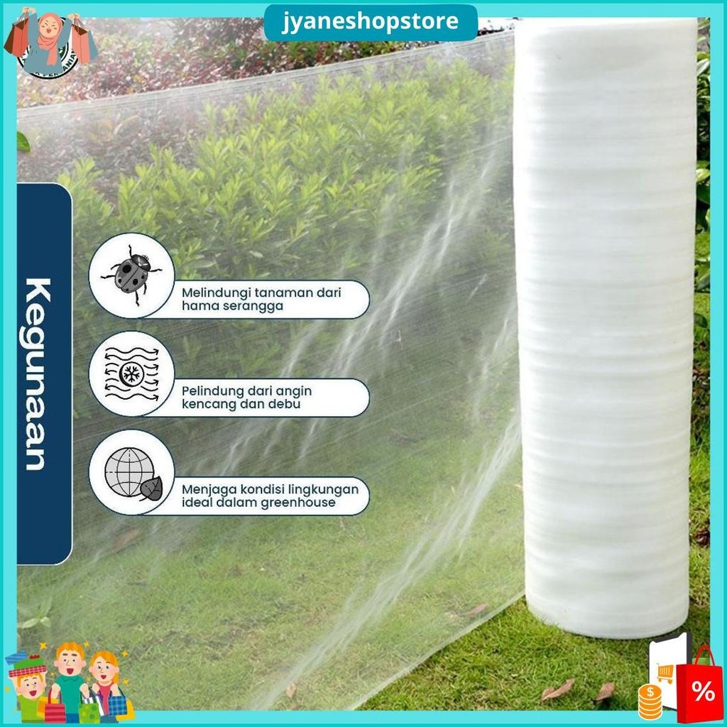 Insect Net Lebar 1 Meter - Jaring Penghalang Serangga Greenhouse - Jaring Kasa Insect Net Siap Kirim