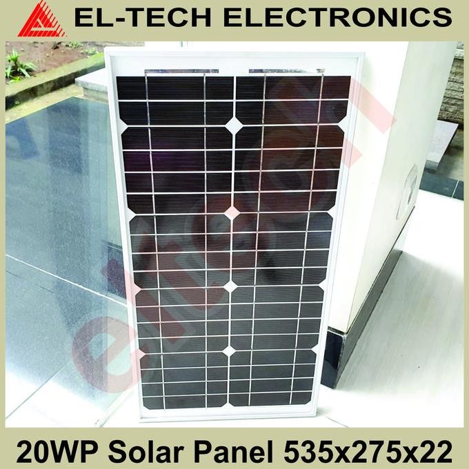 TERBARU - 20WP 18V 22x275x535mm Solar Cell Panel Tenaga Matahari Surya Mono CL