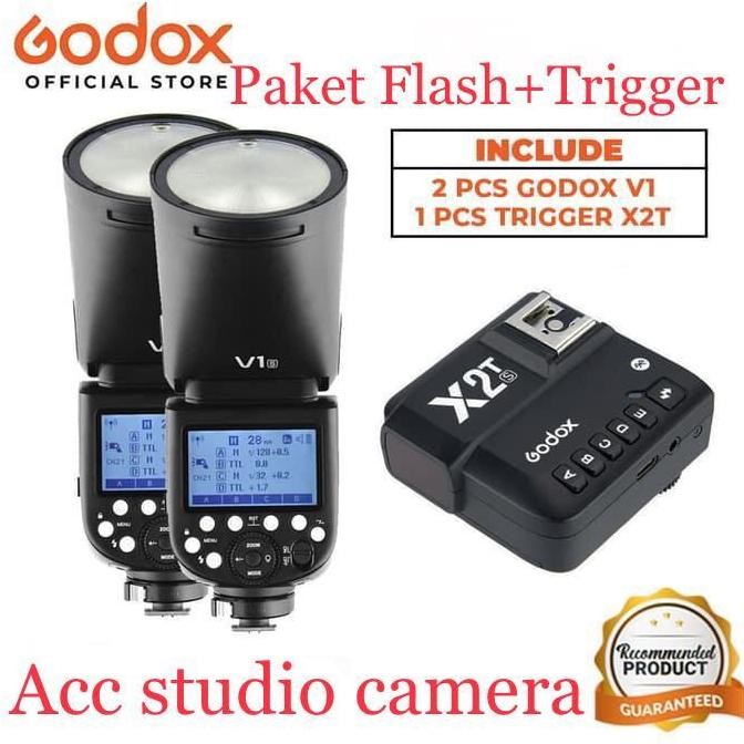 2Godox V1 + Trigger Godox X2T-N Bluetooth For Nikon