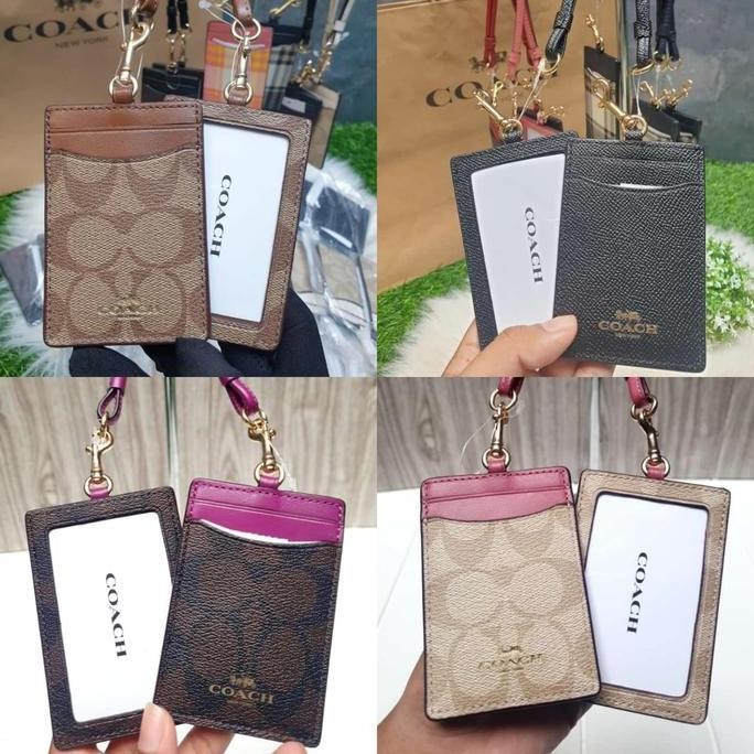 BEBAS ONGKIR - Tempat Kartu Nama Lanyard Name Tag Coach 100% Original