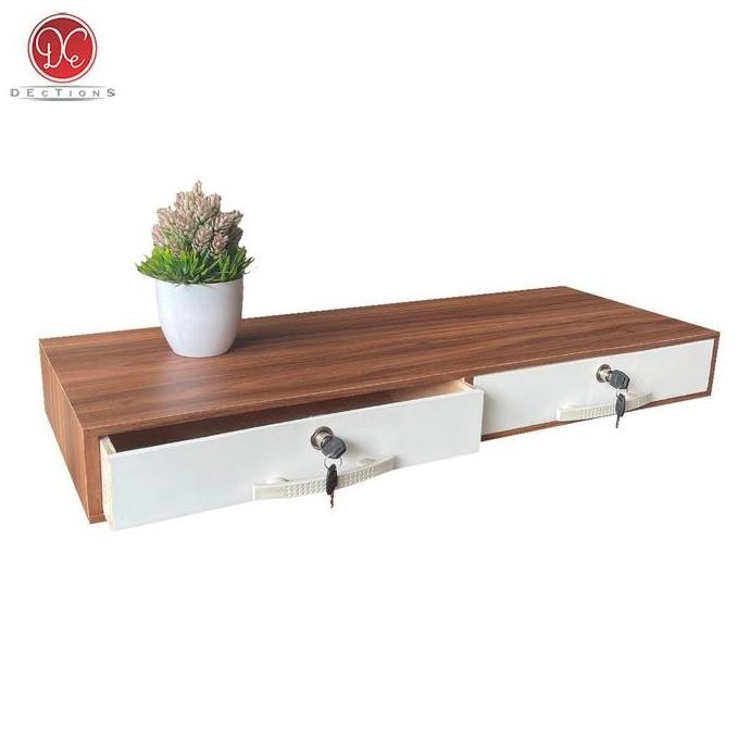 Meja Rias Gantung Dinding 80X30Cm Minimalis Laci Kunci 2 Pintu Handle Allshop