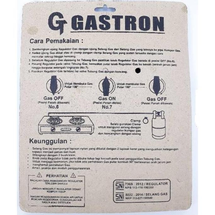 Regulator & Selang Gas Dengan Pengaman Otomatis